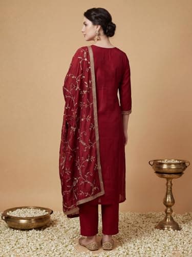 INDO ERA Women's Pink Pure Cotton Floral Printed Flared Fusion Kurta & Pant Set 3