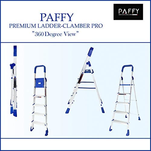 PAffy Premium Light Weight Aluminium Heavy Duty Folding Step Ladder - Maple 5 Steps with 7 Years Warranty * Made in India 2