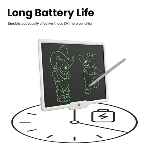 Portronics Ruffpad 10X Re-Writable LCD Writing Pad with 10 inch(25.4cm) Writing Area, India's First Notepad to Save and Share Your Child's First creatives via Ruffpad app on Your Smartphone 3
