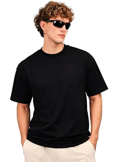 Sleepynuts Men's Regular Fit Round Neck Half Sleeves Solid Casual Wear T-Shirt