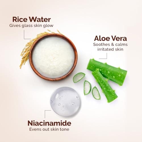 Mamaearth Rice Water Dewy Sunscreen with SPF 50 PA++++ | UVA & UVB Protection | Tan Protection | Gives Glass Skin Glow | No White Cast | For All Skin Types | 50 g 3