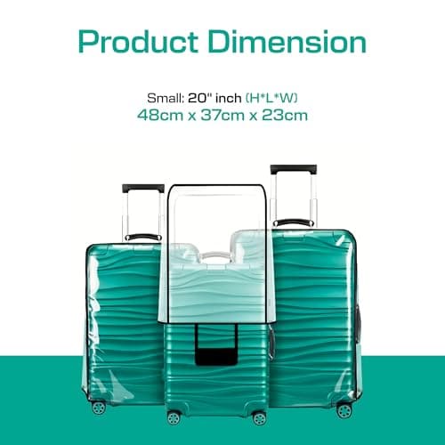 MUTMAIN Trolley Bag Cover Small Size 20 Inch (55 cm) | Transparent Suitcase Cover Water & Dust Proof Anti-Scratch Luggage Bag Protector | Clear Travel Trolley, Suitcase & Luggage Bag Cover 3