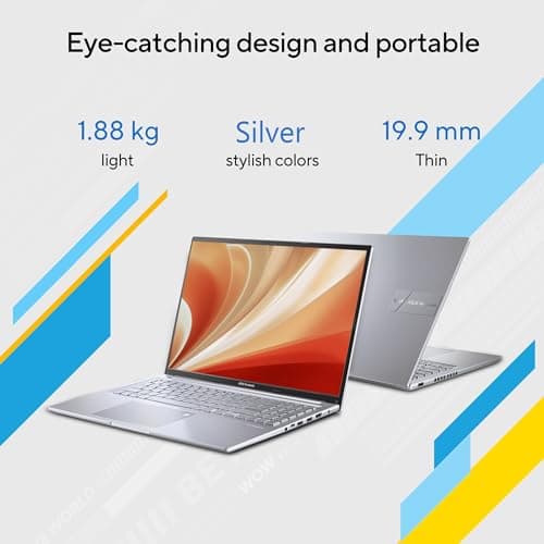 ASUS Vivobook 16, Intel Core i5-12500H, 16GB RAM, 512GB SSD, FHD+ 60Hz 300Nits, 16", Windows 11, MS Office Home, Transparent Silver, 1.88KG, X1605ZAC-MB541WS, Fingerprint, 42Whr Battery Laptop 4