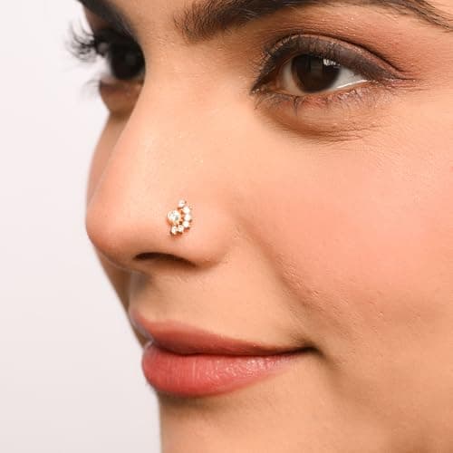TOUCH925 Pure 925 Silver Mini Crown CZ Nose Pin for Women 5