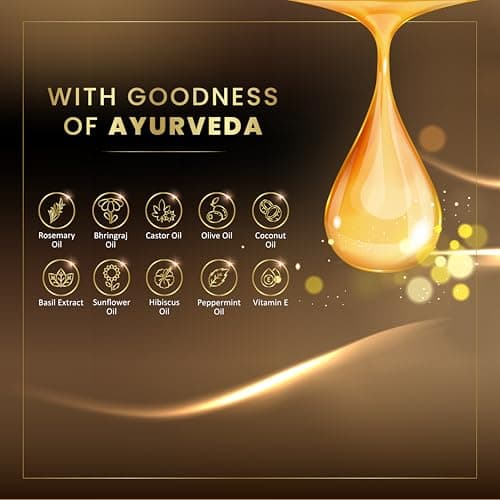 BIOMUNI Advanced Hair Growth Oil with Goodness of Ayurveda | Blend of 10 Natural Ingredients- Rosemary + Bhringraj + Castor + Olive + Coconut + Basil + Sunflower + Hibiscus + Peppermint + Vitamin E |  4