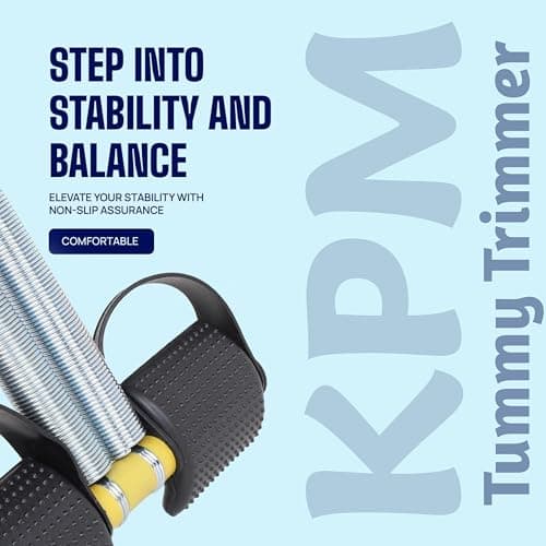 KPM India's No.1 Tummy Trimmer Double Spring Ab Exerciser with Foot Pedals & Anti-Slip Foam Handles, Full Body Home Workout Equipment for Abs, Arms, Legs & Core Fitness (Made in India) 3