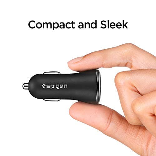 Spigen Total 30w(15w+15w) Car Charger Adapter Dual Port(2 Type-A) for iPhone 17/16/15/14/13/12/11/X Series, Galaxy S26/25/24/23 & More (F27QC) - Black 5
