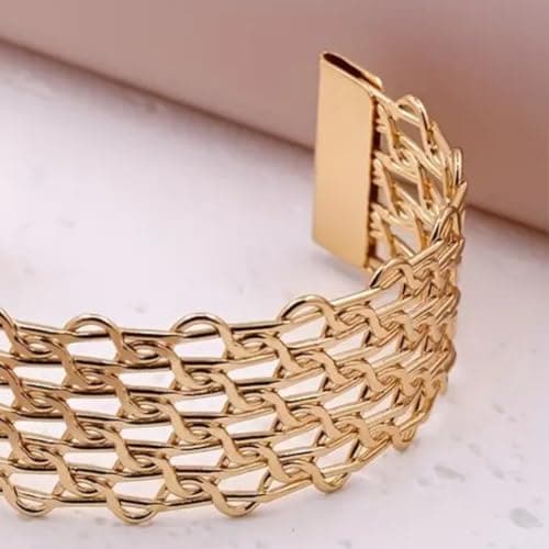 CLEO Be Bold Be You Premium Gold Plated Wrist Adjustable Cuff Bracelet Kada for Women | Stylish Anti-Tarnish Hypoallergenic Open Bangle | Rakhi Gift for Sister 4