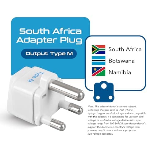 Ceptics India to South Africa, Botswana, Namibia & More (Type M) Travel Adapter Plug - CE Certified - RoHS Compliant - 3 Pack (GP-10L-3PK) 2
