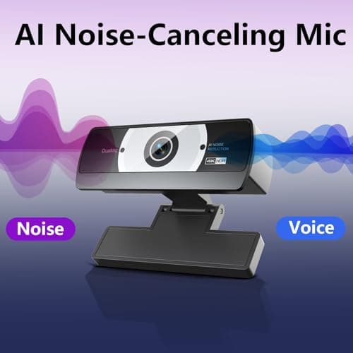 4K Webcam for PC - 4K Ultra HD Computer Camera with PDAF Autofocus, AI Noise-Canceling Mic, USB Plug & Play, 80° FOV & Auto Lighting Correction for Laptop & Desktop (Social Streaming Video Call​)​ 5