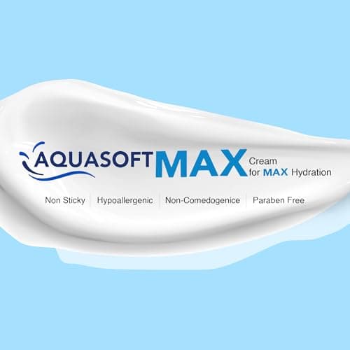 Aquasoft Max Cream 150gm with 6-Active Complex for intense hydration & barrier repair. Includes Niacinamide, Aloe Vera, Shea Butter & Vit E. Dermatologist-recommended for redness & chronic dry skin. 4