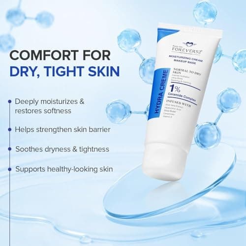 Daily Life Forever52 Hydra Creme Moisturizing Cream + Makeup Base with 1% Ceramide Complex | Hydrating Primer with Hyaluronic Acid, Shea Butter & Vitamin E | Smooth Base for Normal to Dry Skin | 50 g 4
