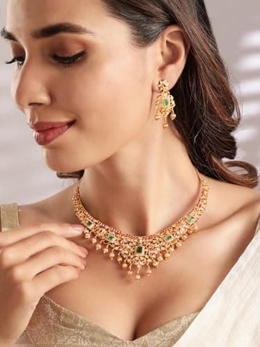 Rubans Jewellery Set Ruby Statement Traditional Women Wedding Fashion Trendy Gift for Women & Girls 3
