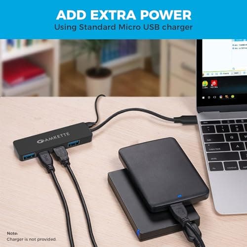 Amkette Type-C 4 Port True USB 3.0 Hub for Laptop, MacBook, chromebooks, Tablets & Smartphones (Black) 5