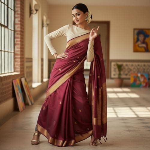 Women's Beige Color Boat Neck Full Sleeve Cotton Crop Top's|Choli Blouses for Women|Readymade Blous and Croptop for Saree 5