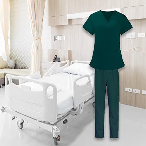 BNF® Women Nurse Uniform Short Sleeved Top and Pants for Beauty Salon Workwear XL Green|Clothing, Shoes & Accessories | Uniforms & Work Clothing |Sets|1 Piece Top 5