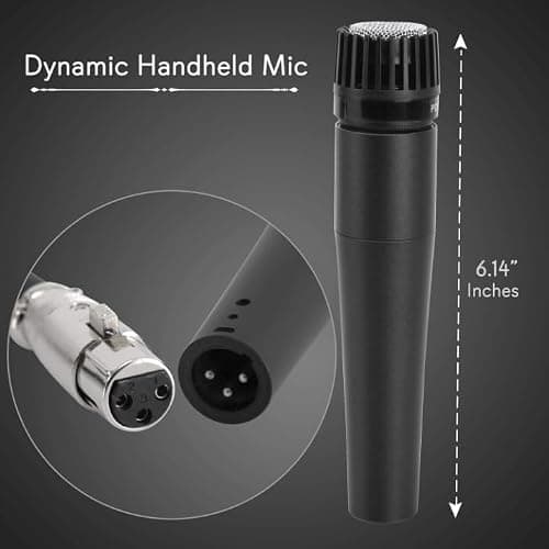 kh Wired Microphone Professional Dynamic Vocal Classic Style Microphone Audio Instrument Classic Dynamic Style for Instruments, Drums, Percussion, Vocals 3