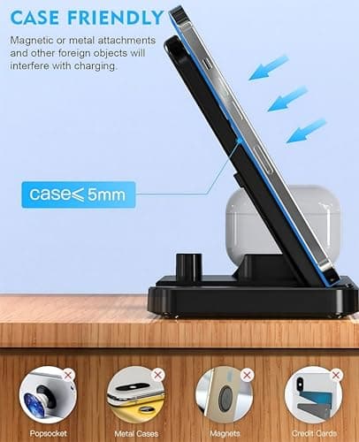 Magnetic Multi Purpose, Smart Mult Function Devices Docking Station Stand, 40W Best 4 in 1 Foldable Wireless Fast Mobile Charging Station for Multiple Devies with iPhones, iWatch, Airpods, Pencil 2