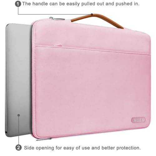 MOCA Protective Laptop Sleeve for 13-inch New MacBook Air M4/A3240 2025, M3/A3113, M2/A2681 M1/A2337 A2179 A1932, 13-inch MacBook Pro M2/A2686 M1/A2338, Water-Resistant Computer Case Bag (Pink) 6