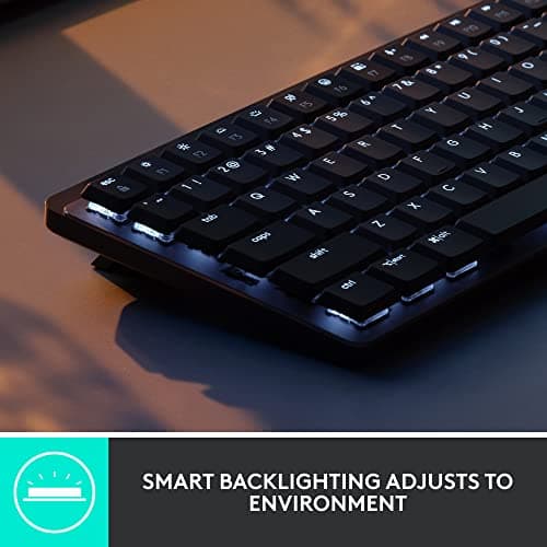 Logitech MX Mechanical Mini Wireless Illuminated Keyboard with Free Adobe Subscription, Linear Switches, Backlit, Bluetooth, USB-C 4