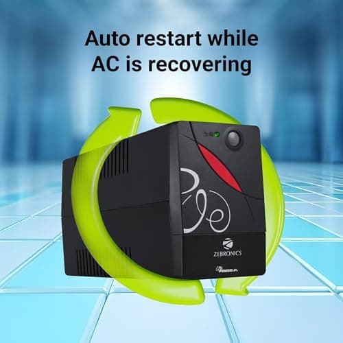 ZEBRONICS Zeb-U725 600VA UPS for Desktop/PC/Computers (not for Routers) with Automatic Voltage Regulation, Black 5