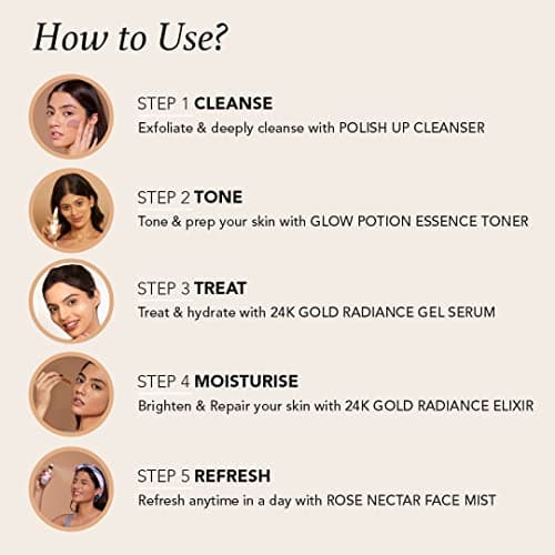 RAS Luxury Oil 5 Step Brightening Skincare Set | Face Cleanser, Elixir, Serum, Body Toner, and Face toner | Skincare Set | Gift Set 5