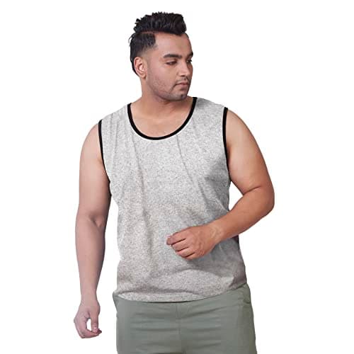 VAISHVIK Mens plussize Sleeveless Tshirt Sando Tank top 10xl 62 inches India Branded Grey Melange