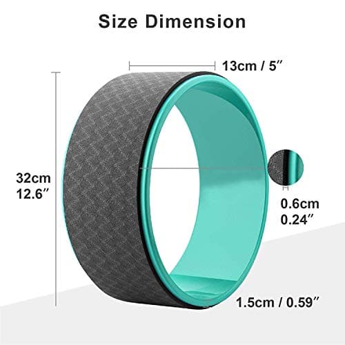 Bodylastics 13” Yoga Wheel & Yoga Strap/Belt for Back Bends, Stretching Roller Workout, Exercise Accessories for Men & Women Sweat Resistant, Eco-Friendly 2