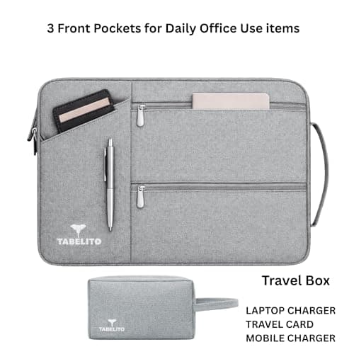 Tabelito® Hybrid 14 Inch Laptop Bag Sleeve Cover with Box for 14-inch laptops HP/Dell/Accer/Apple/Asus/Lenovo/Ultrabook/Razer Etc.Grey 14 INCH 2