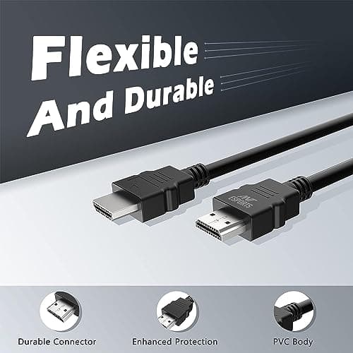 Ant Esports AEH0105 HDMI Cable 4K High-Speed HDMI Cord 18Gbps with Ethernet Support 4K 60Hz Compatible with Windows,Apple,UHD TV, Monitor, Computer,Xbox 360,PS5 PS4, Blu-ray, and More -1.5 Meter-Black 3