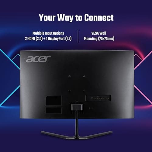 acer ED270 Z 27 Inch Full HD 1500 R Curved Gaming Backlit LED LCD Monitor I 1MS VRB, 280Hz Refresh Rate I AMD Freesync Premium I HDR10 I 2 x HDMI(2.0) 1 x DP(1.4), Audio Out I 2W x 2 Speakers I Black 5