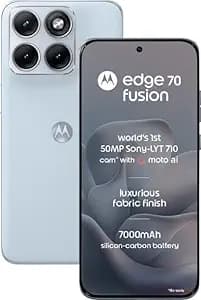 Motorola Edge 70 Fusion (Pantone Country Air, 8GB RAM, 128GB Storage) | 6.78" 1.5K 144Hz AMOLED Display | Snapdragon 7s Gen 4 | 50MP Sony LYTIA 710 OIS | 32MP Selfie | 7000mAh | 68W TurboPower |