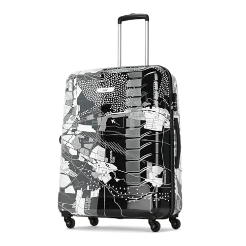Skybags Large Acrylonitrile Butadiene Styrene (Abs) Trooper Check-in Size Hard Luggage (75Cm) | Luggage Trolley with 4 Spinner Wheels and Resettable Combination Lock | Black