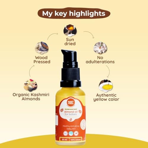 ROOT and SOIL Wood-Pressed Sweet Almond Oil for Babies — 25ml Trial Size | 0+ Months | 100% Pure | Wood-Pressed Cold Process | Newborn Safe | Baby Massage Oil | No Preservatives 5