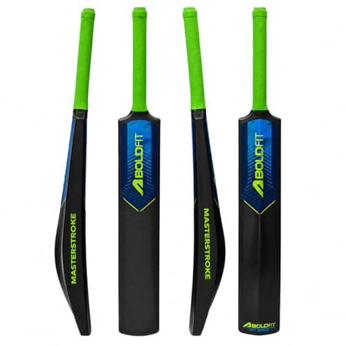 Boldfit MasterStroke Plastic Cricket Bat Full Size Durable Bats for Tennis & Wind Ball Lightweight Adult & Teen Tournament Match Bat, Blue, Size 8