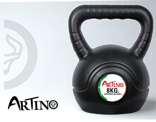 Artino Black Long Lasting 8 Kg PVC Kettlebell for Workout Great for Fullbody Workout, Cross-Training, Weight Loss & Strength Training 2