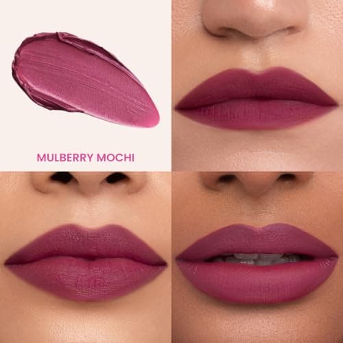 Typsy Beauty Pout Cloud Matte Lip Balm | Blurring Finish, Tinted Lip Balm with Peptides, Ceramides & Vitamin C & E | Rich colour payoff with long-lasting stain I Plum - Mulberry Mochi 05| 8g 2