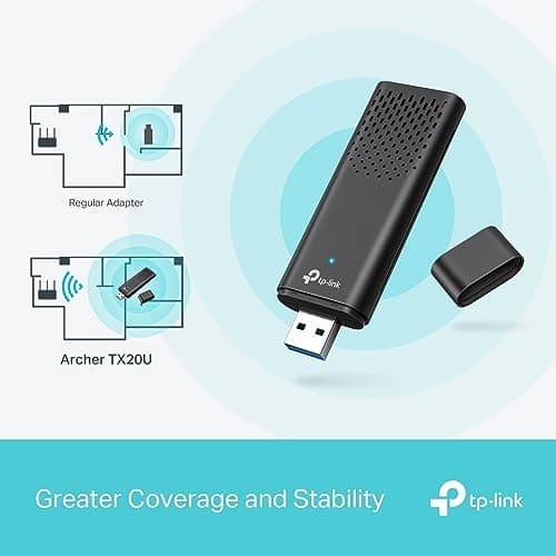 TP-Link WiFi 6 Wireless USB Adapter (Archer TX20U)- AX1800 2.4G/5G Dual-Band Wireless Network Transceiver Adapter for Desktop PC, OFDMA, MU-MIMO, WPA3, USB 3.0, Supports Windows 11/10 5