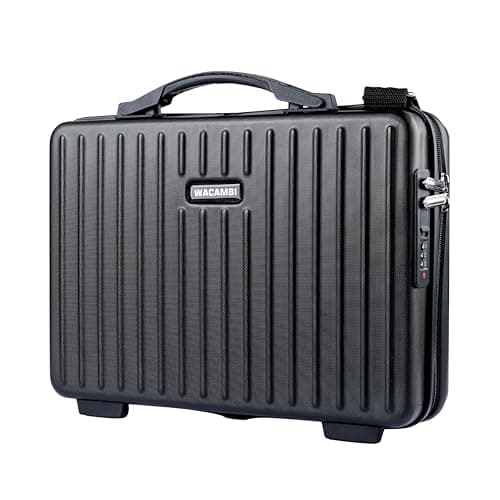 WACAMBI hard shell unbreakable polycarbonate briefcase for office 16 inch laptop bag for men & women office use |with padded compartment waterproof bag for files & documents storage