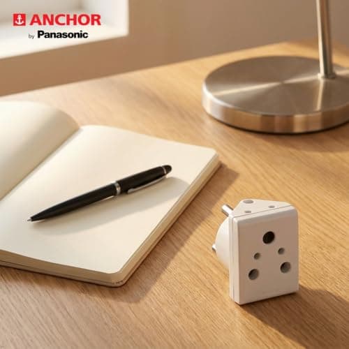 Anchor by Panasonic 16A Pilot 3 Pin Plug | Pilot 3 Pin Multiplug Plug for Home & Office Appliances | (3166, White) 5
