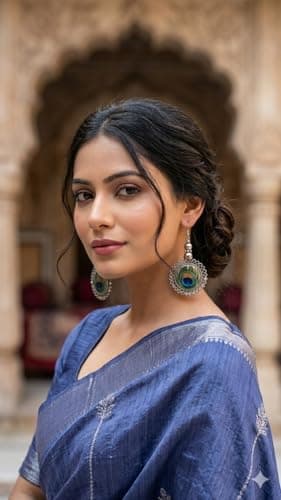 Peacock Feather Design Silver Dangle Earrings for Women, Ethnic Boho Drop Style, Traditional Statement Jewelry for Festive and Casual Wear 4