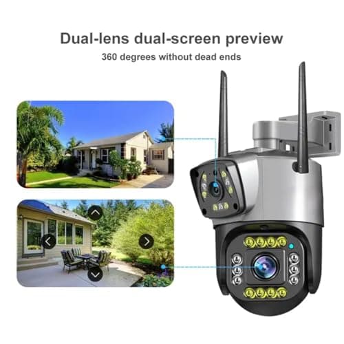 Eyetech 6MP Smart WiFi Dual Lens Outdoor PTZ CCTV Camera | Full HD | 360° View | Color Night Vision | Two Way Audio | Wireless Home Security Camera with Mobile App V380 Pro (Dual Lens PTZ) 5
