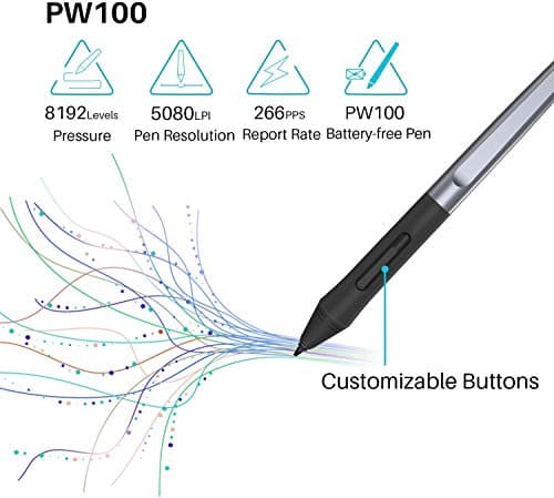 HUION HS64 Graphics Drawing Tablet, 6.3 x 4 inch Battery-Free Pen Tablet with Tilt Function, 8192 Pressure Sensitive for Digital Art, Painting & Design, Compatible with Windows, Mac, Android & Linux 3