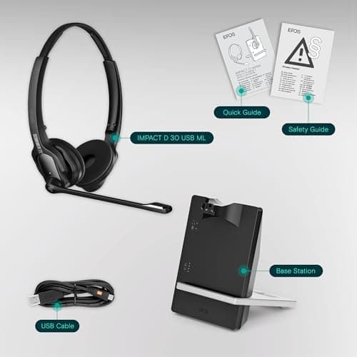 EPOS Impact D 30 USB ML - Wireless DECT Dual Ear Headset for a Direct Connection to a PC/Softphone, Black 5