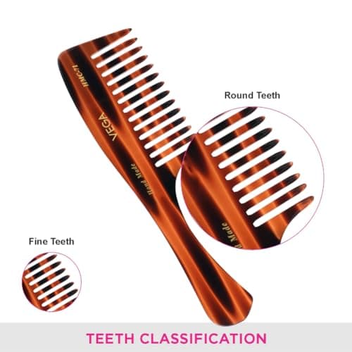 Vega Handcrafted Shampoo Comb for Men & Women, Detangling, Daily Grooming | Made from Cellulose Acetate Non-petroleum Based Material from Plant, (India's No.1* Hair Comb Brand,HMC-71) 5