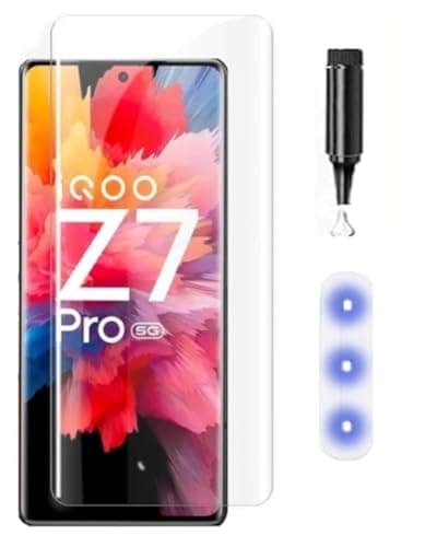 JGD PRODUCTS Adavnced Glue UV Curved Tempered Glass for iQOO Z7 Pro 5G | With HD clearity full curved edge protection and Installation Kit