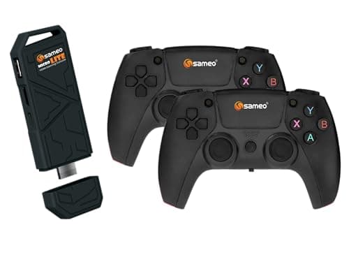 Sameo Micro Lite HDMI Gaming Console Game Stick Built in 10000 Retro Video Games Dual Player 4K Ultra HD Wireless TV Game Stick for Kids-Black(New)