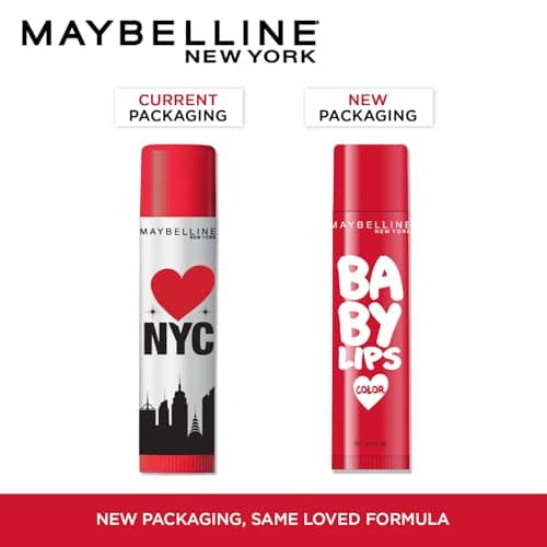 Maybelline New York Baby Lips Loves NYC Tinted Lip Balm for dark & pigmented lips, Broadway Red, 4g 3