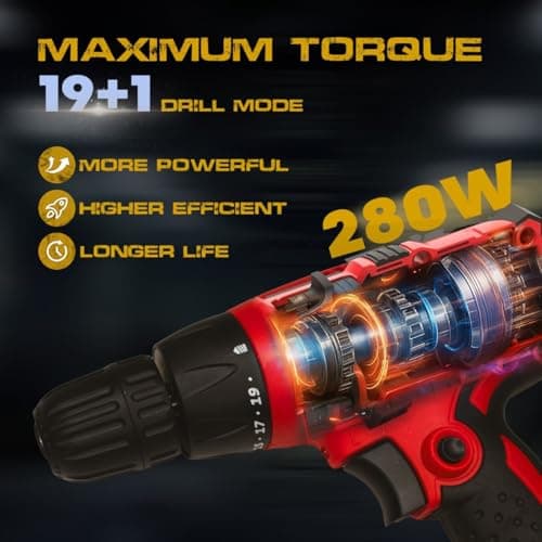 IBELL Electric Screwdriver SD10-85/86, 280W, Copper Armature, Chuck 10mm, 750RPM, Torque 19+1 Drill Moden (Red-Black) 4