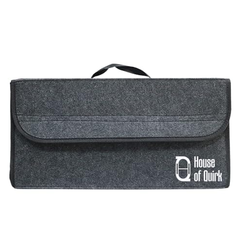 House of Quirk Car Trunk Organizers Large Anti Slip Car Trunk Compartment Boot Cleaning Supplies Storage Organizer Utility Tool Bag (Dark Grey) (Felt)